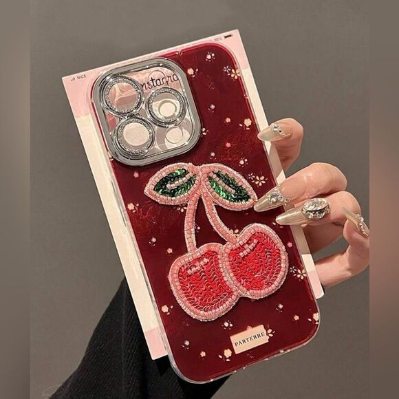 Cherry Design IPhone 16 pro max Case - Red - Picture 3 of 8